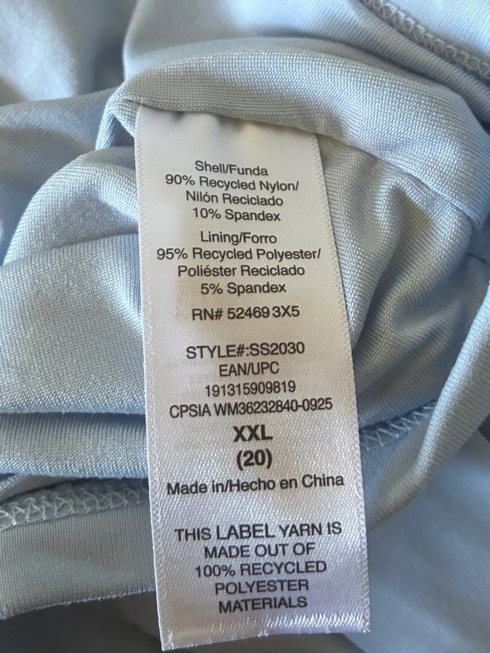NWT Scoop Athletic Double-Lined Light Blue V-Neck Short Sleeve Top Sz XXL